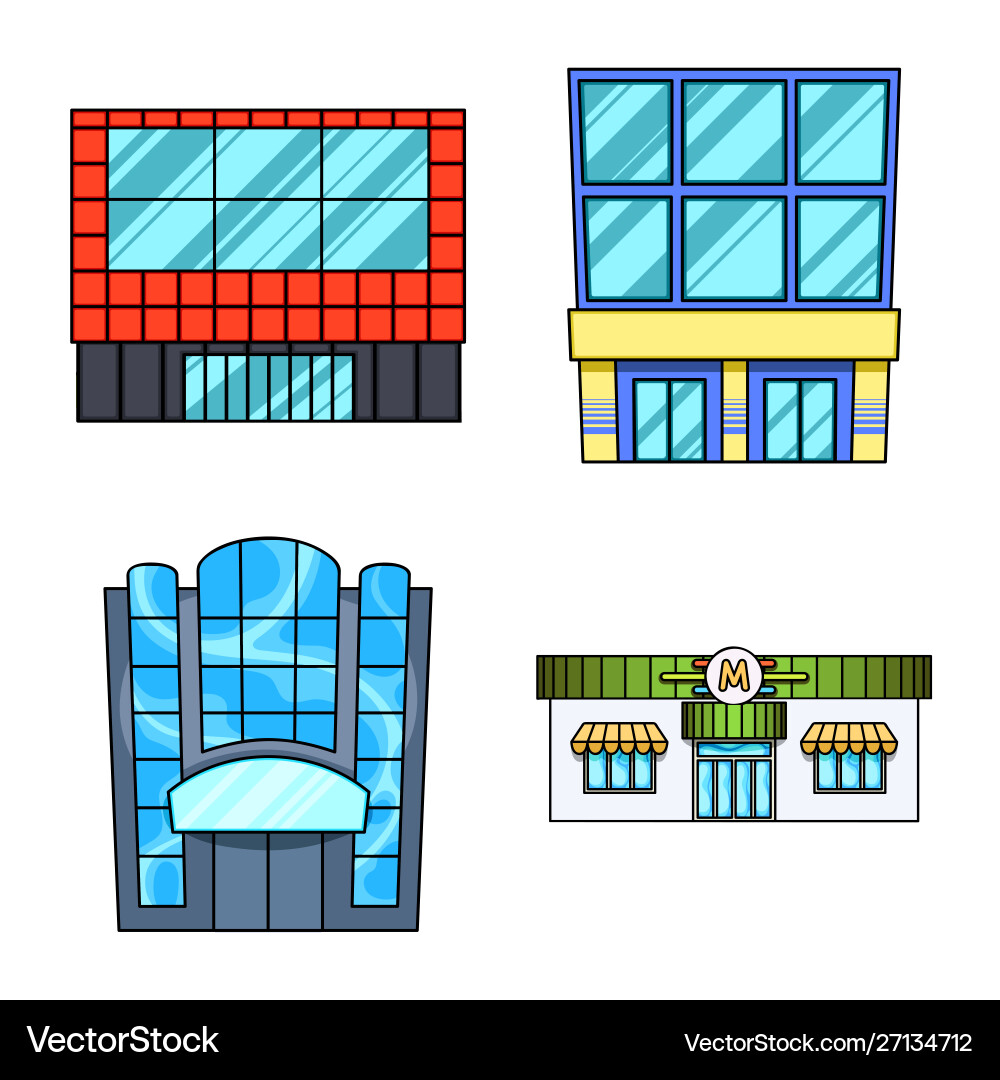 Isolated object supermarket and building icon Vector Image