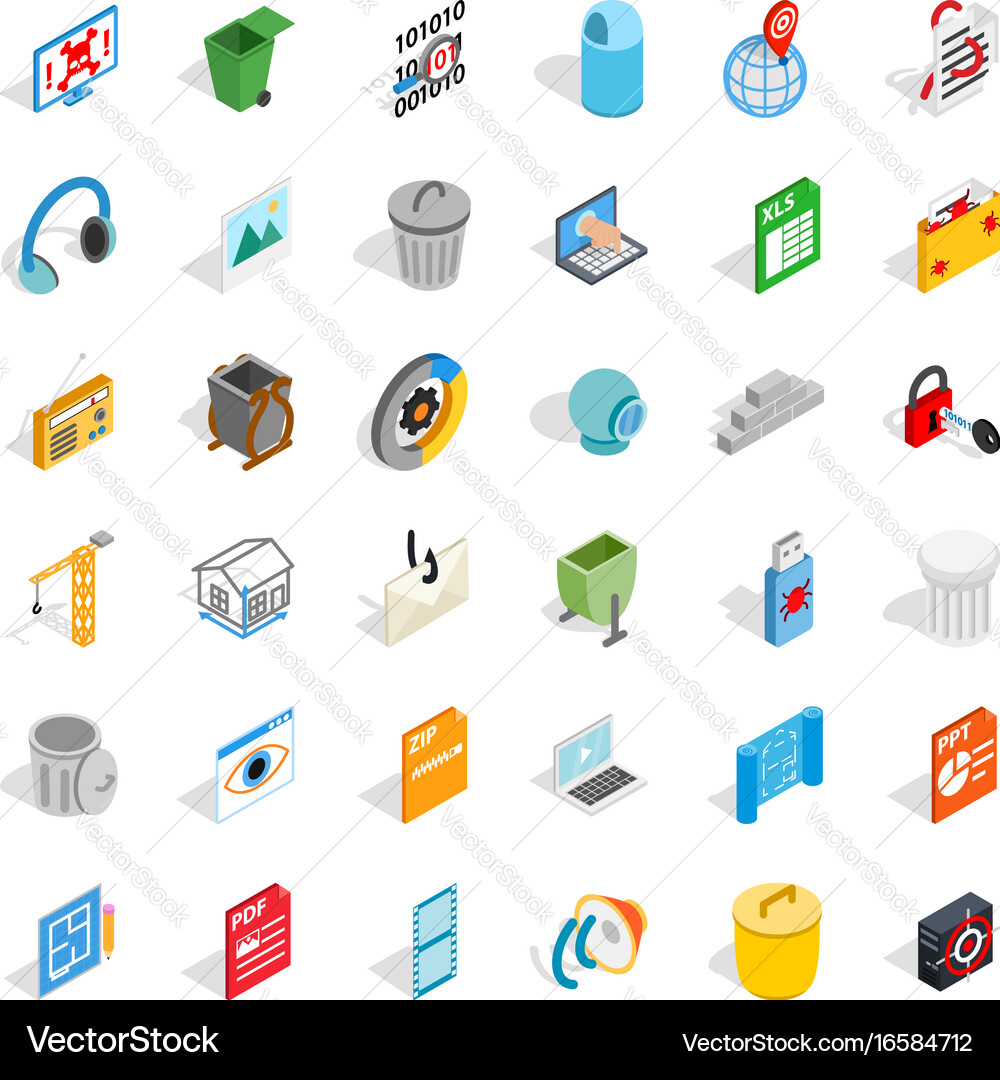 Isometric File Icons Set vector image