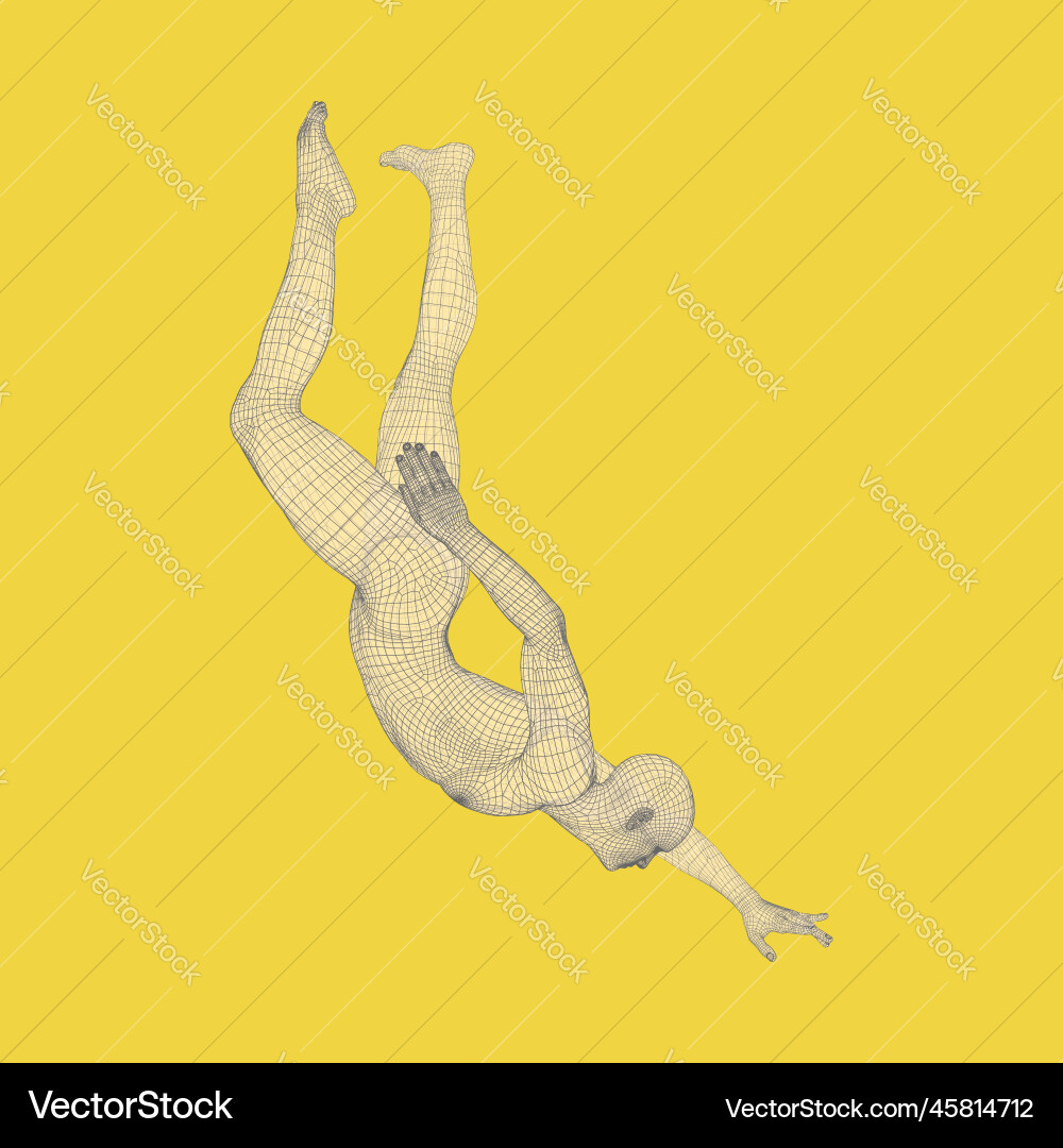 Man falls down from a height fall on jump vector image