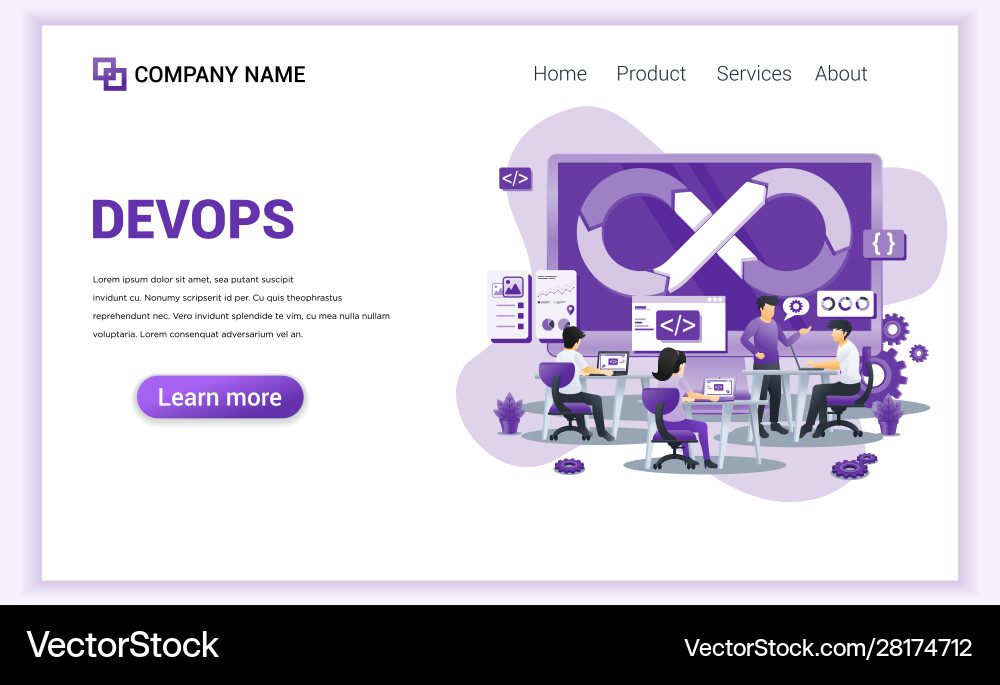 Modern flat design concept programmers at work Vector Image