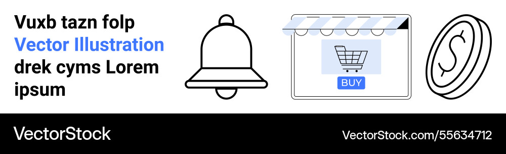 Online shopping and notification concept with cart Vector Image