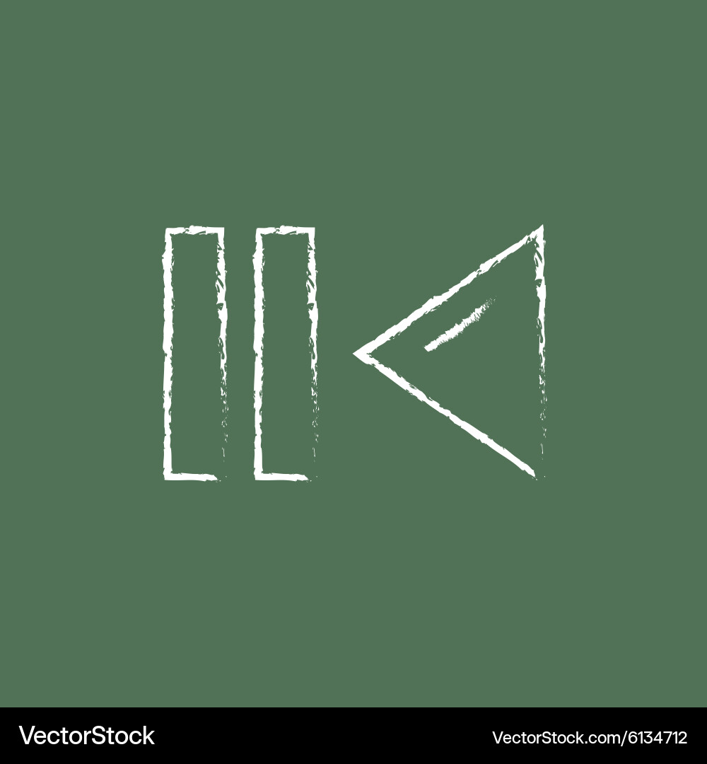 Pause and playback button icon drawn in chalk vector image