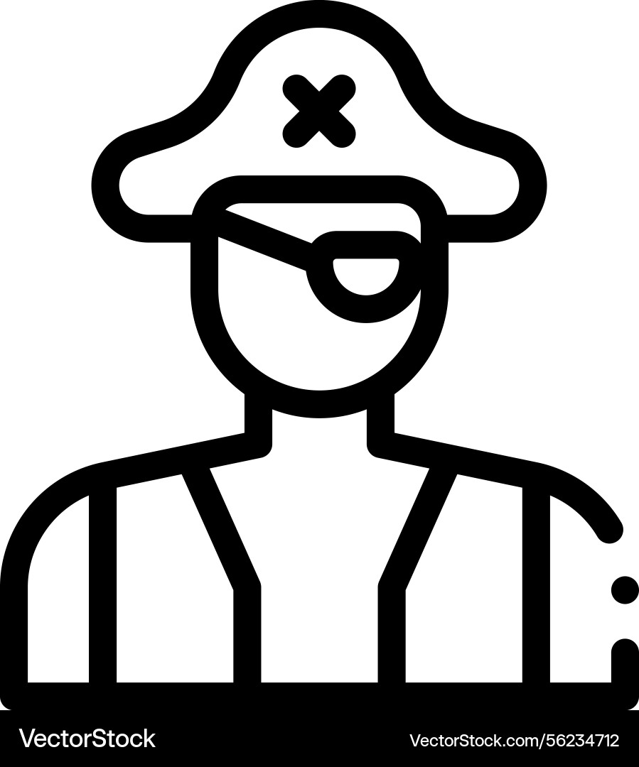 Pirate icon thin linear style design isolated Pirate icon thin linear style design isolated vector image