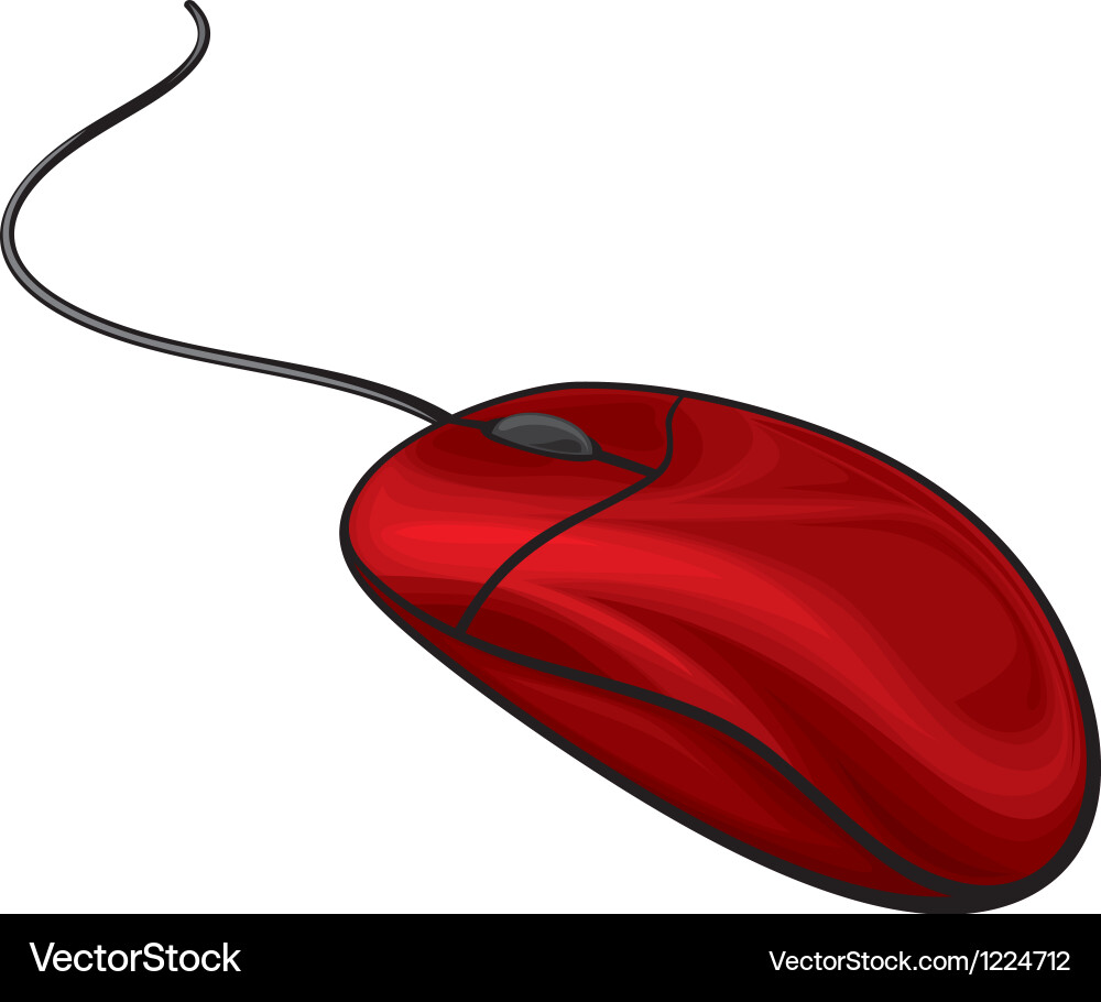 Red computer mouse vector image