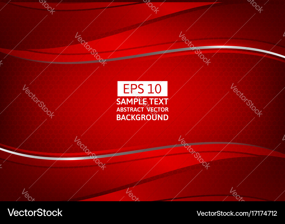 Red wave design element on dark background vector image