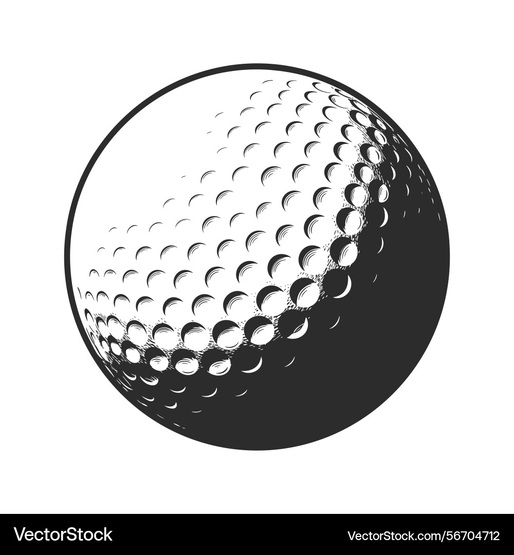 Round golf ball with dimples graphic Round golf ball with dimples graphic Vector Image