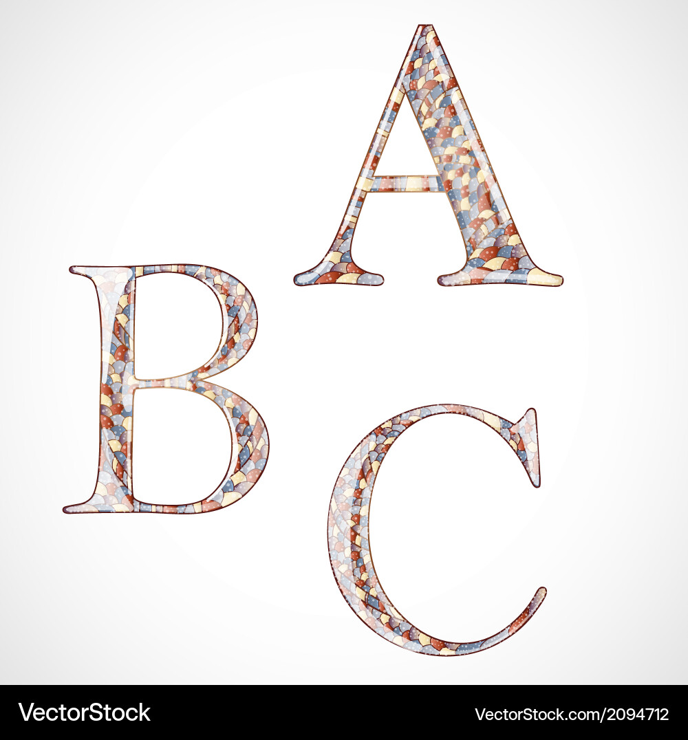 Set with abstract letters vector image