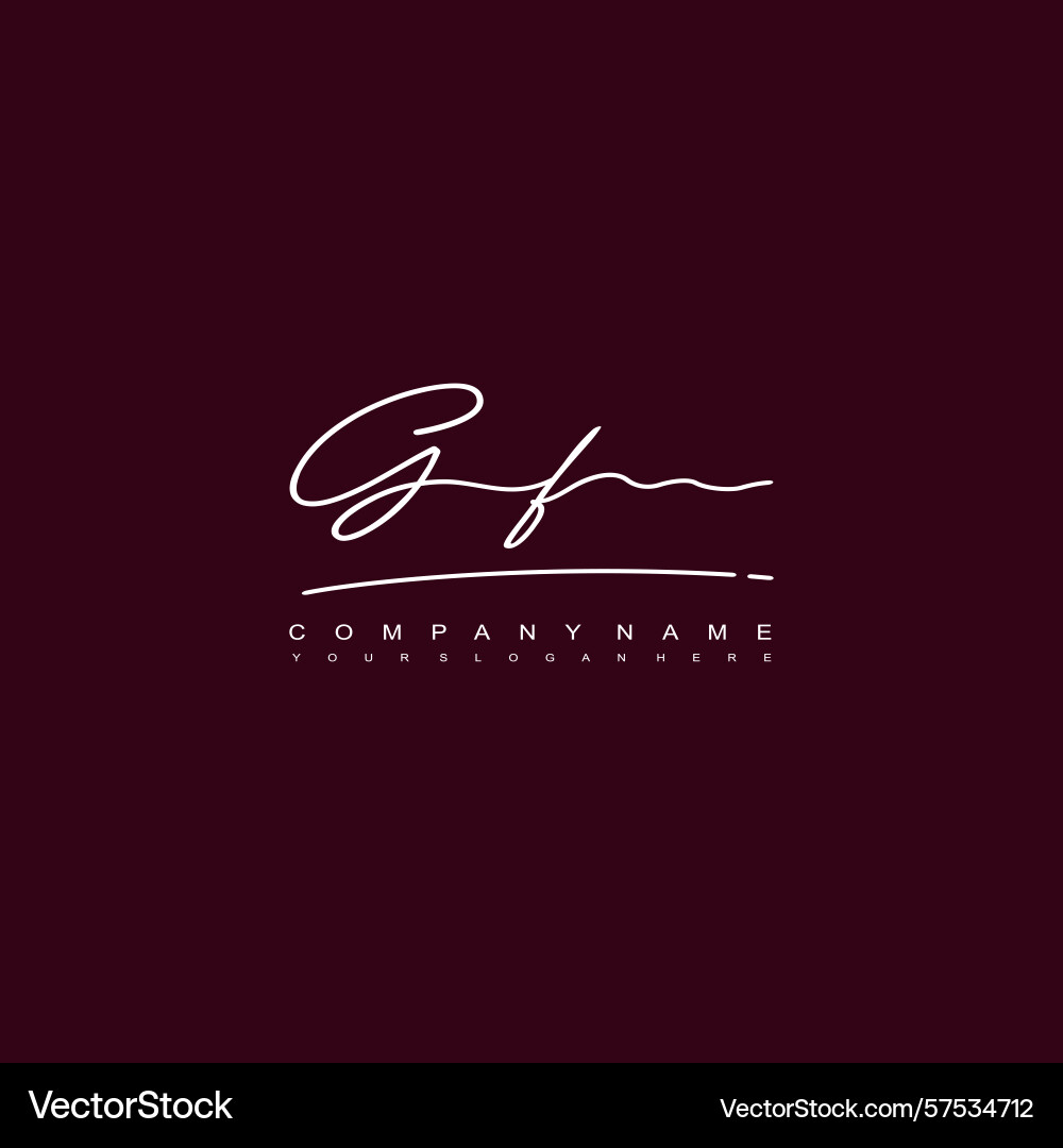 Signature style gf initial logos initials logo Signature style gf initial logos initials logo Vector Image
