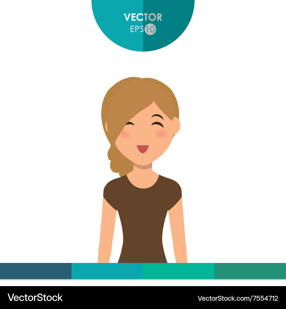 Smiling Young Woman Icon Vector Image