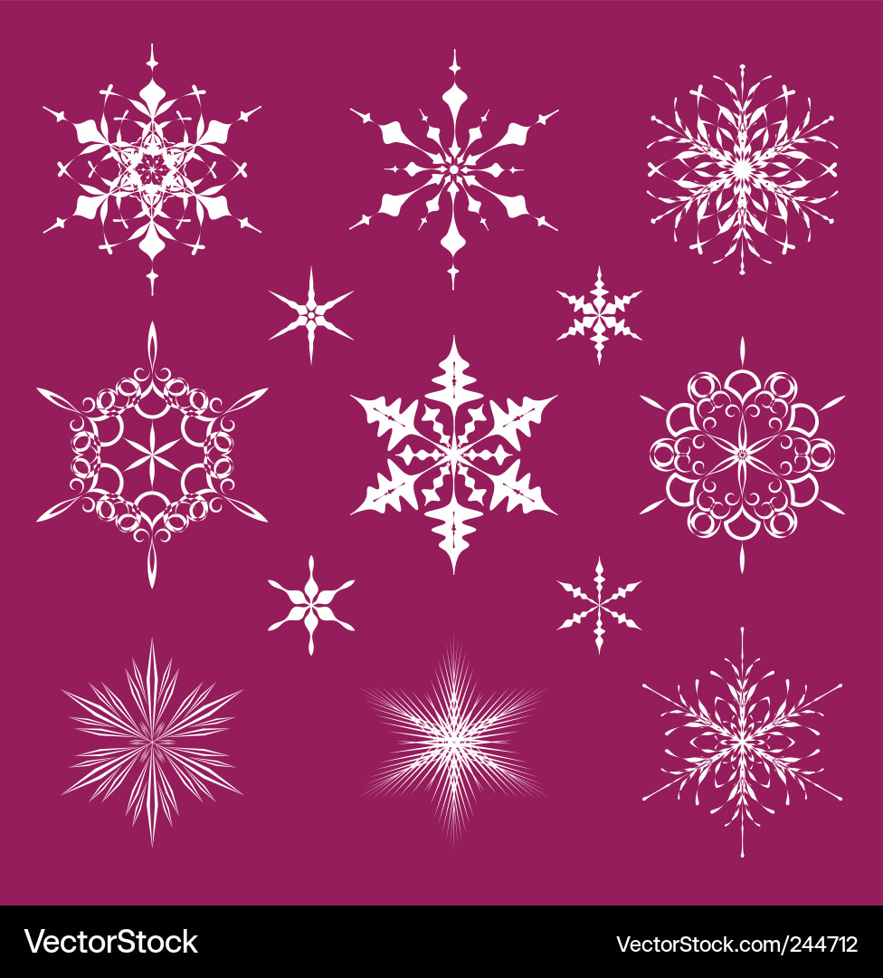 Snowflake set vector image