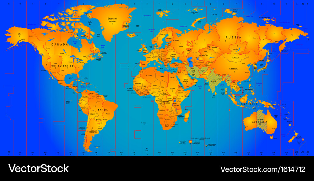 Timezone map Vector Image
