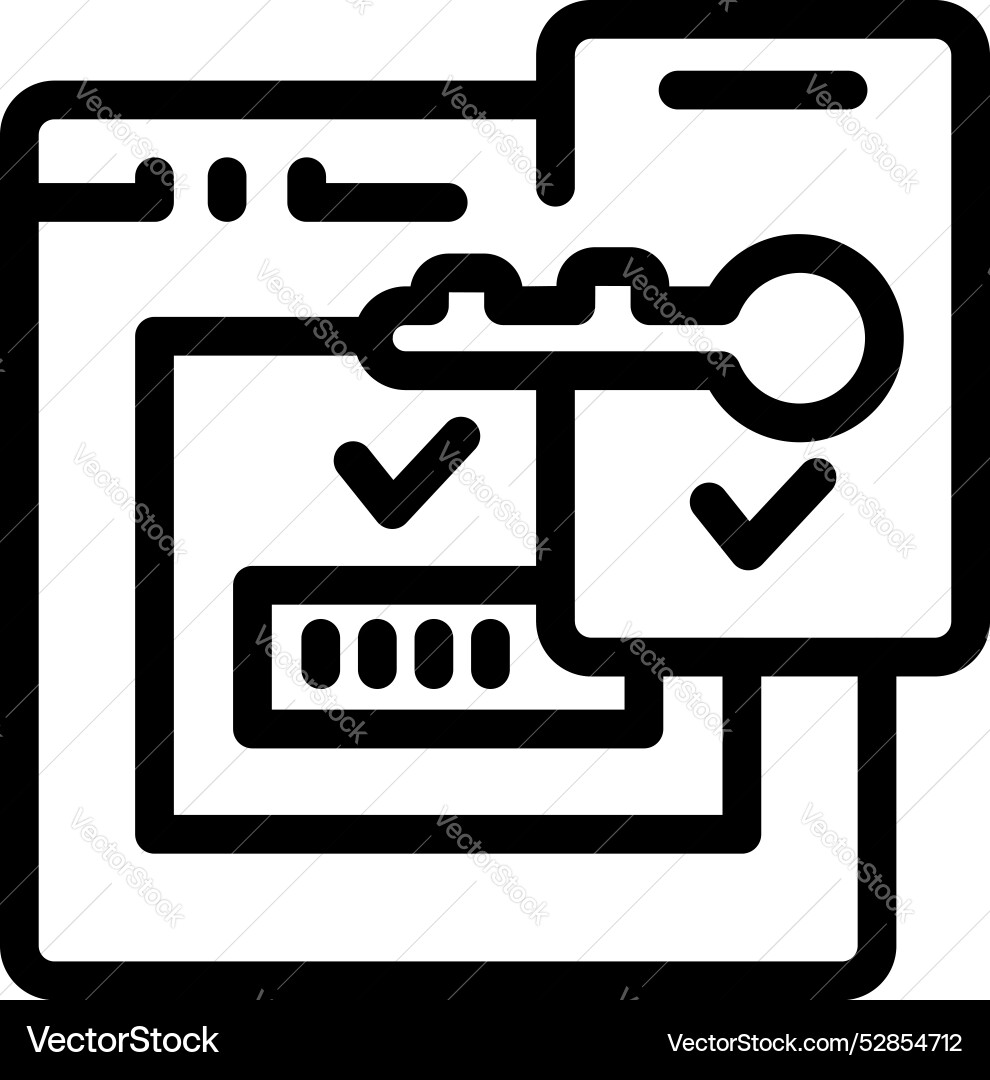 Two factor authentication with key and password Two factor authentication with key and password vector image