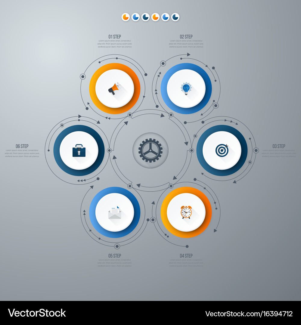 Workflow Diagram Template - Circle Options vector image
