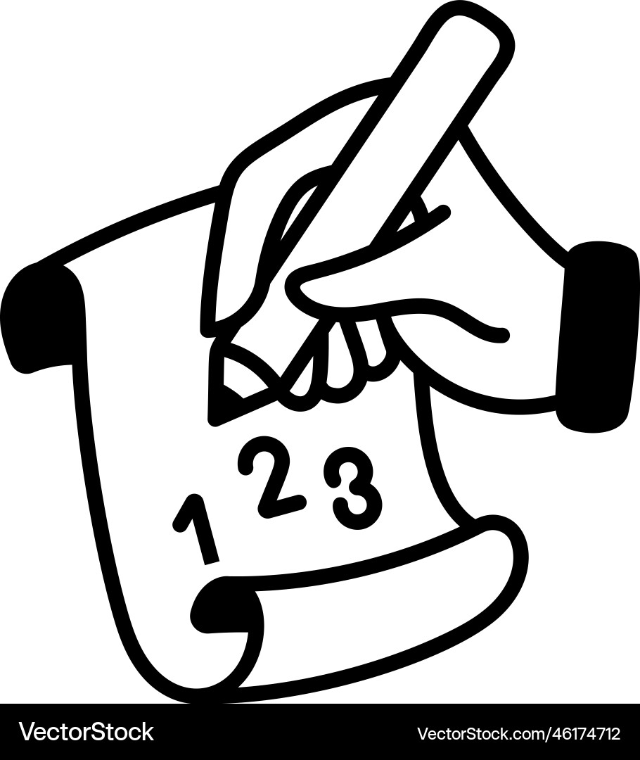 Writing numbers Vector Image