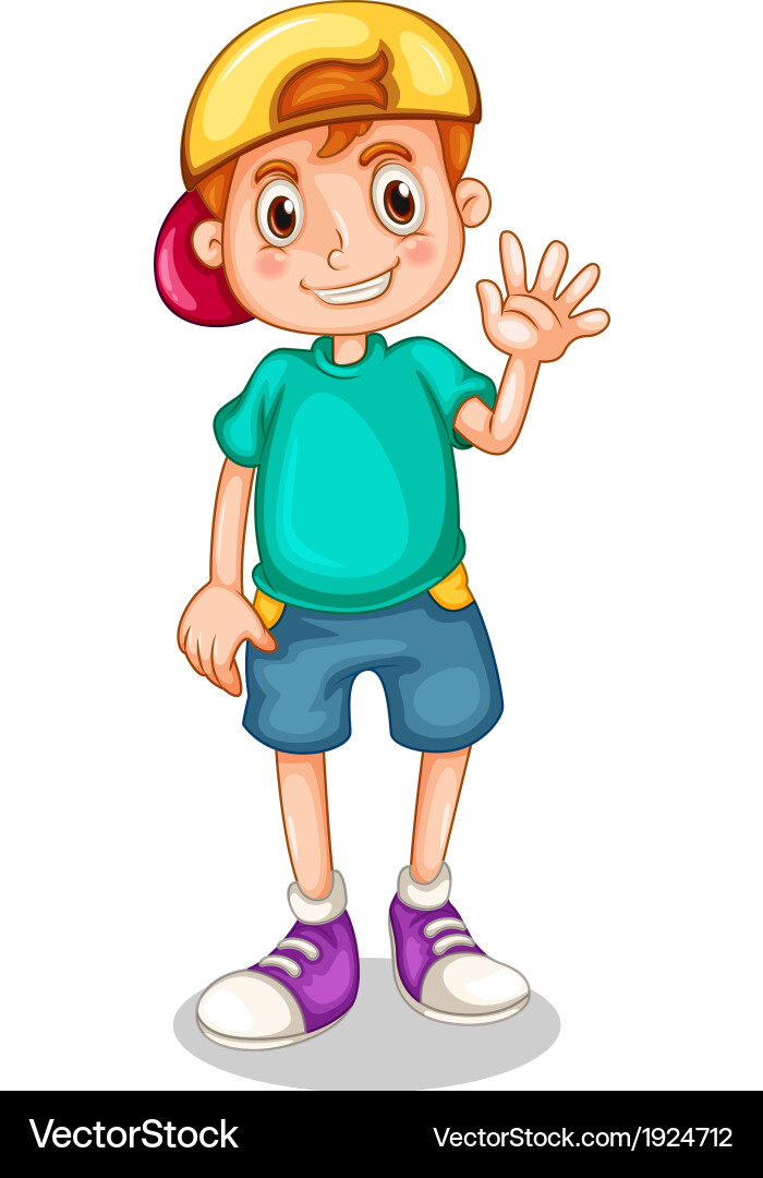 Young Man Waving Royalty Free Vector Image - VectorStock