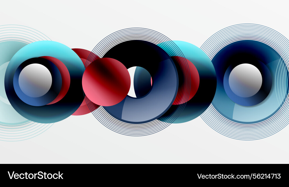 Abstract composition featuring overlapping Vector Image