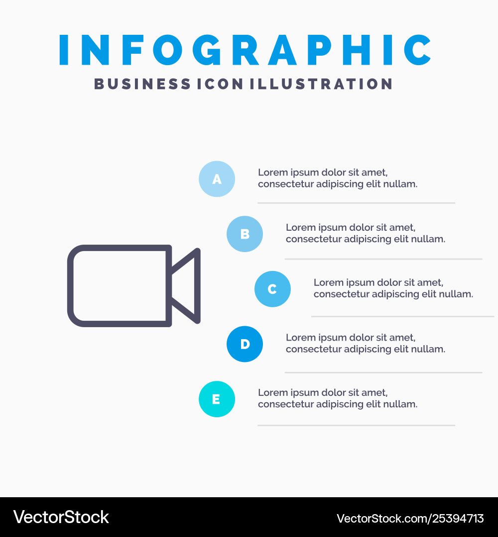 Camera image basic ui line icon with 5 steps Camera image basic ui line icon with 5 steps Vector Image