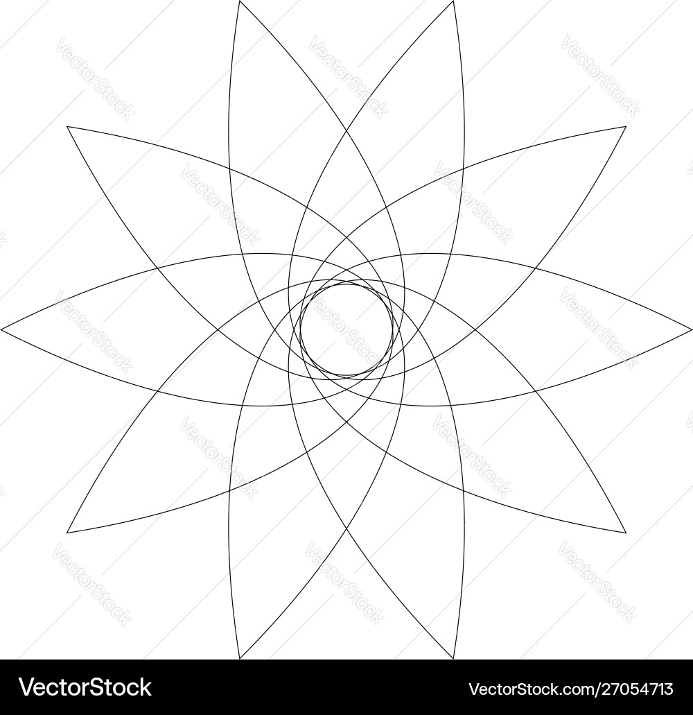 Circular geometric design elements with editable vector image