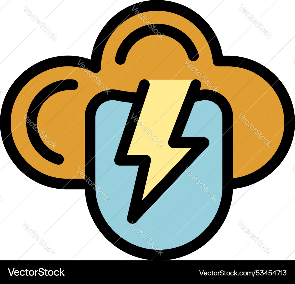 Cloud hosting server generating electricity icon Cloud hosting server generating electricity icon vector image