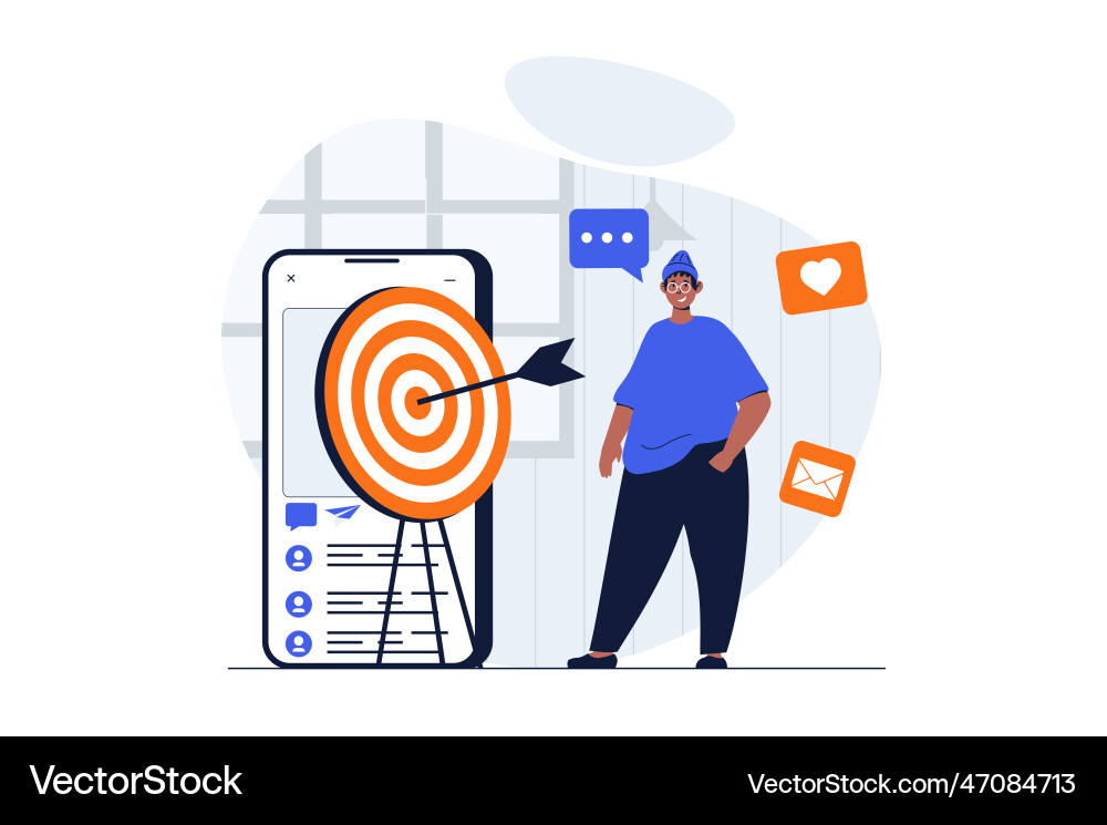 Digital marketing web concept with character scene Digital marketing web concept with character scene vector image