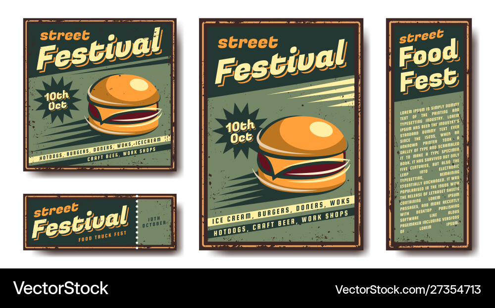 Fast food retro poster Fast food retro poster vektorbild