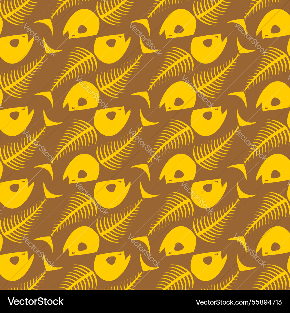 Fish skeleton pattern seamless skull Royalty Free Vector