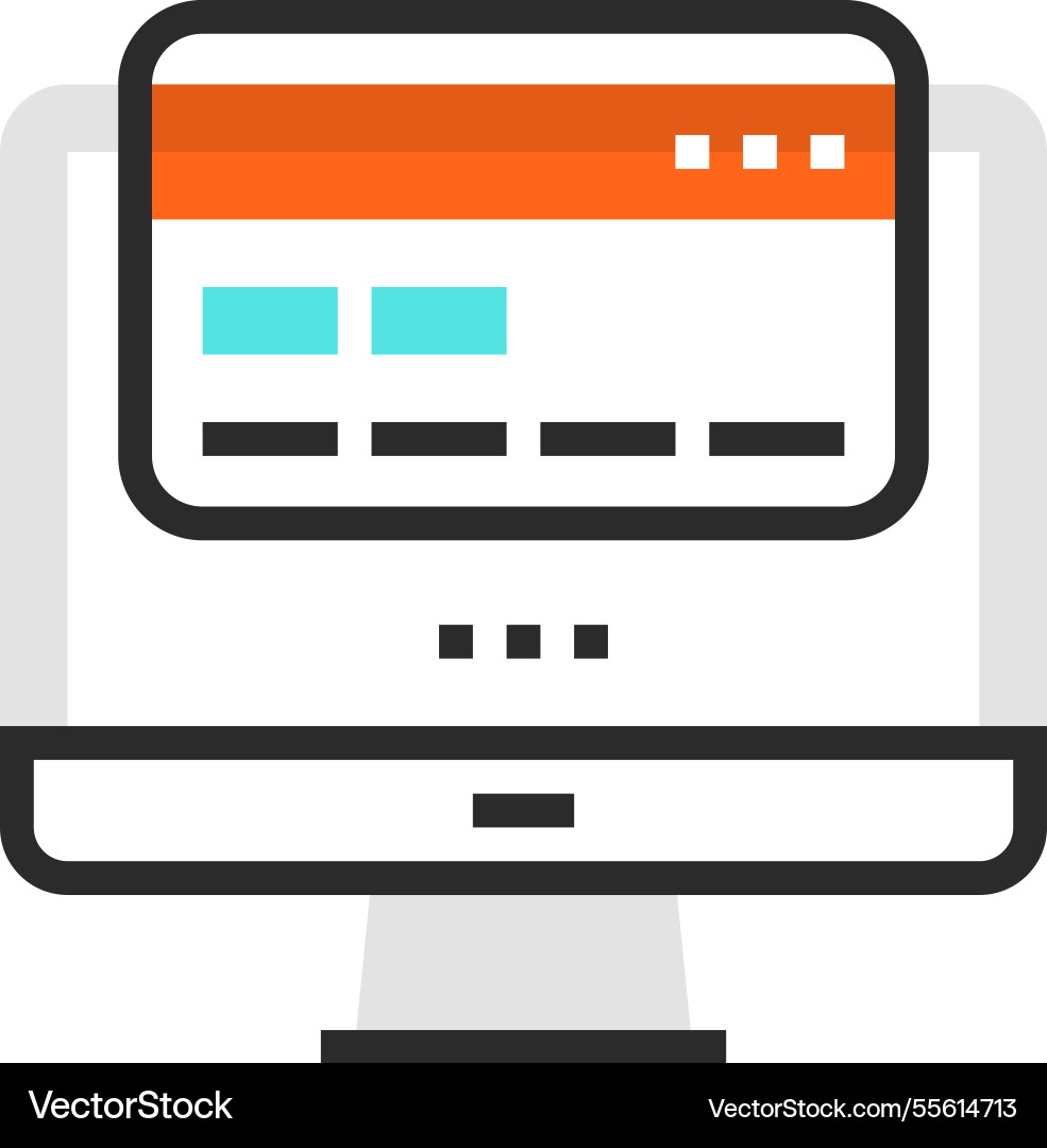 Internet banking flat line web icon concept Internet banking flat line web icon concept vector image