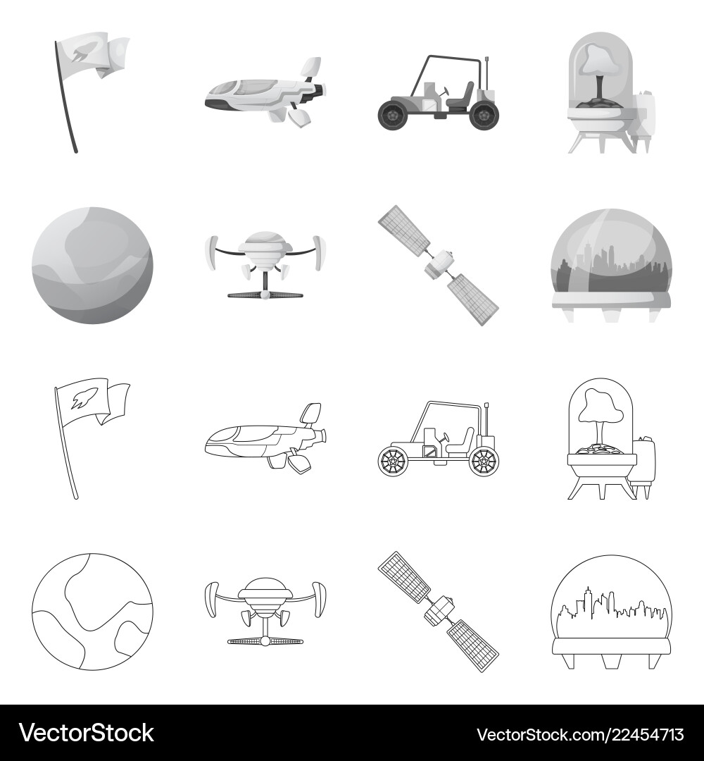Isolated object of mars and space logo collection Isolated object of mars and space logo collection Vector Image