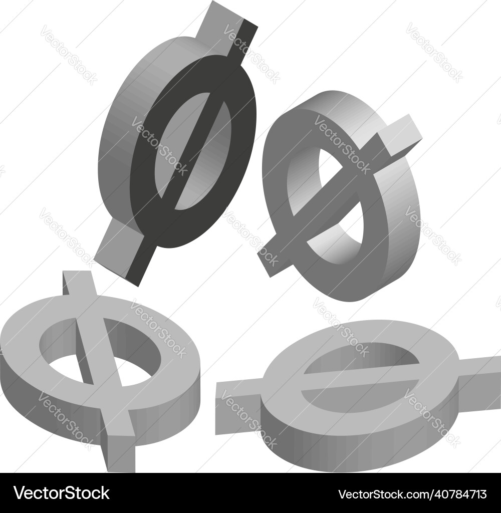 Isometric number 0 template for creating logos Vector Image