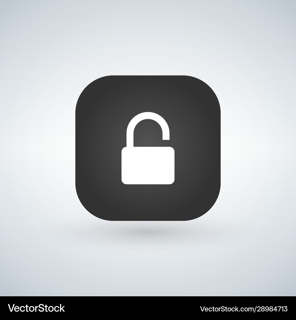 Lock icon app button isolated on white background Vector Image