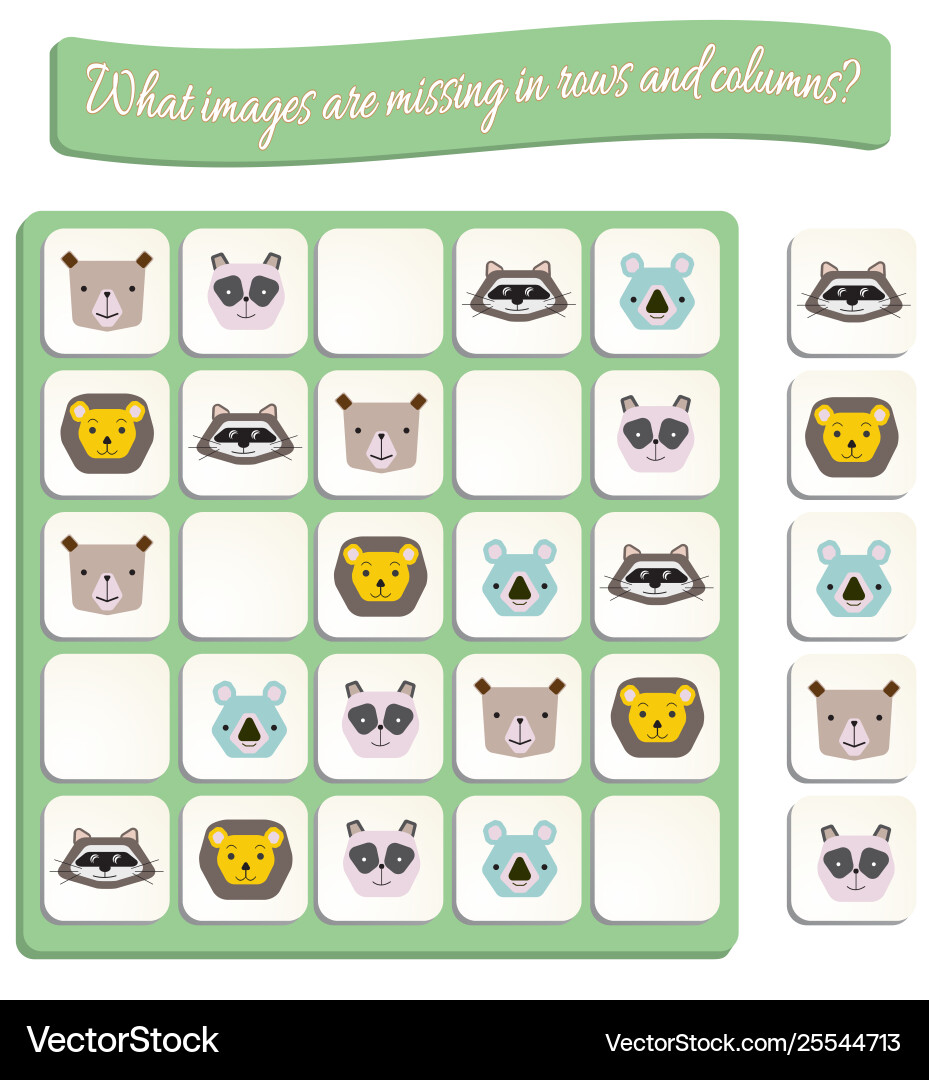 Logical taskfind what images are missing Logical taskfind what images are missing vector image