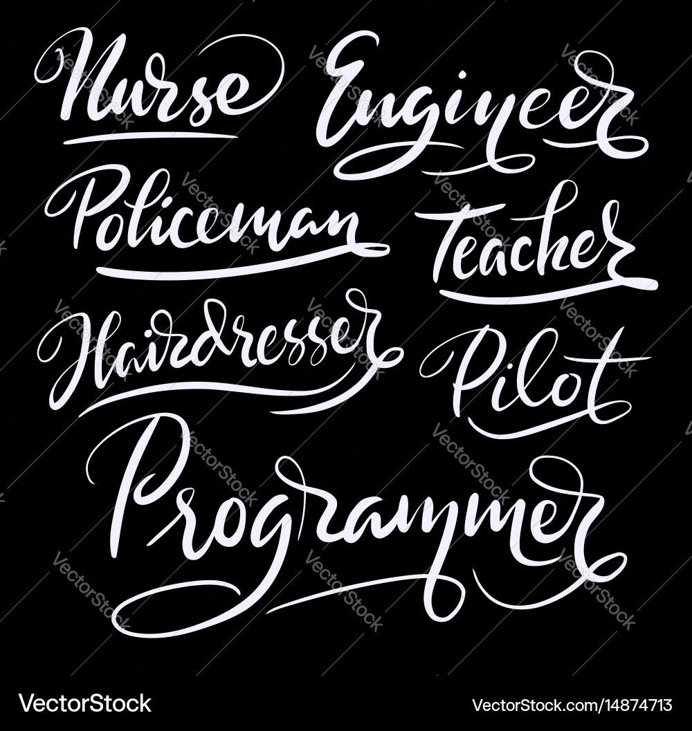 Programmer and engineer hand written typography vector image