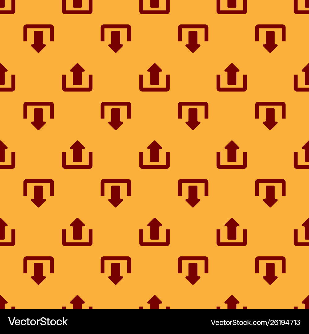 Red upload icon isolated seamless pattern Red upload icon isolated seamless pattern vector image