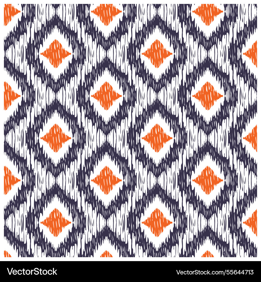 Repeat ikat and retro style print design Repeat ikat and retro style print design Vector Image