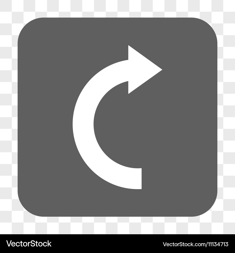 Rotate right rounded square button vector image