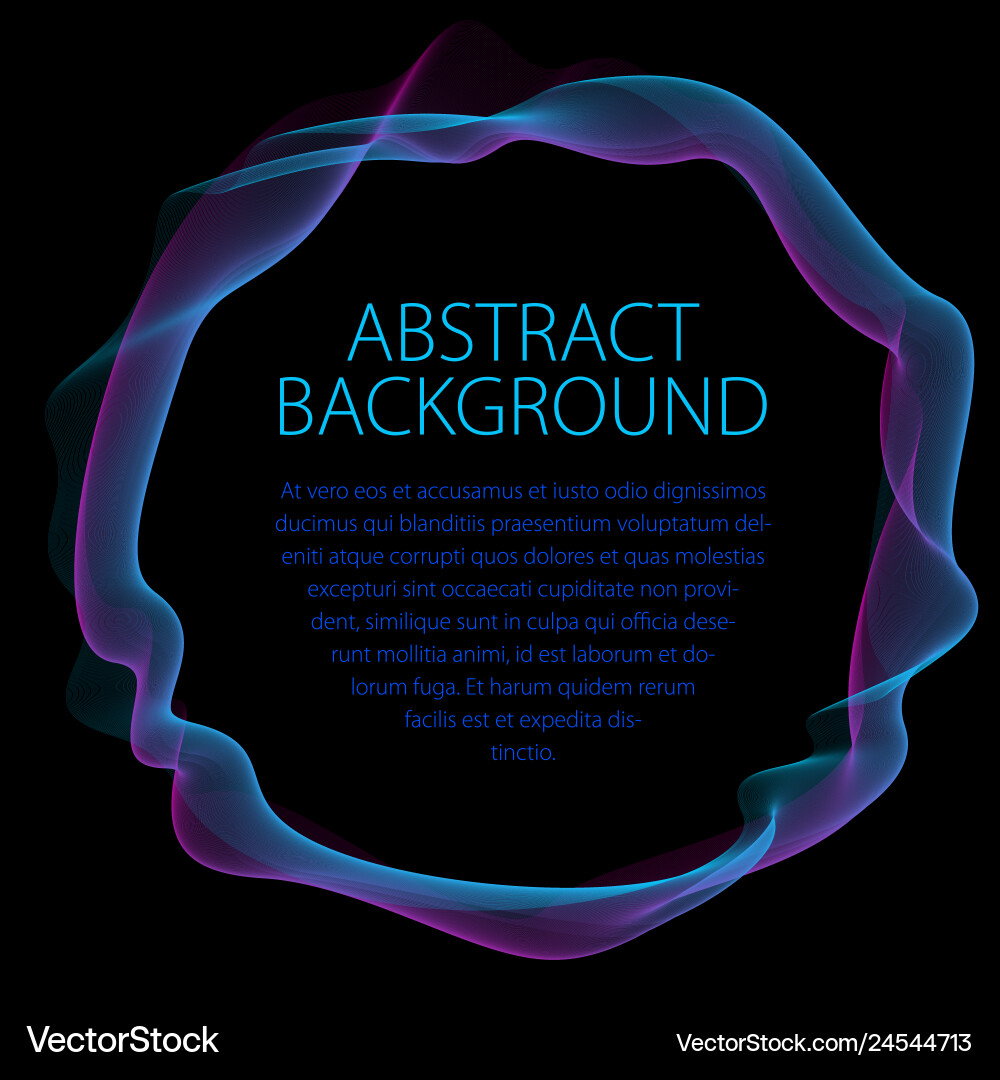 Round smooth linear frame of wavy lines abstract Round smooth linear frame of wavy lines abstract vector image
