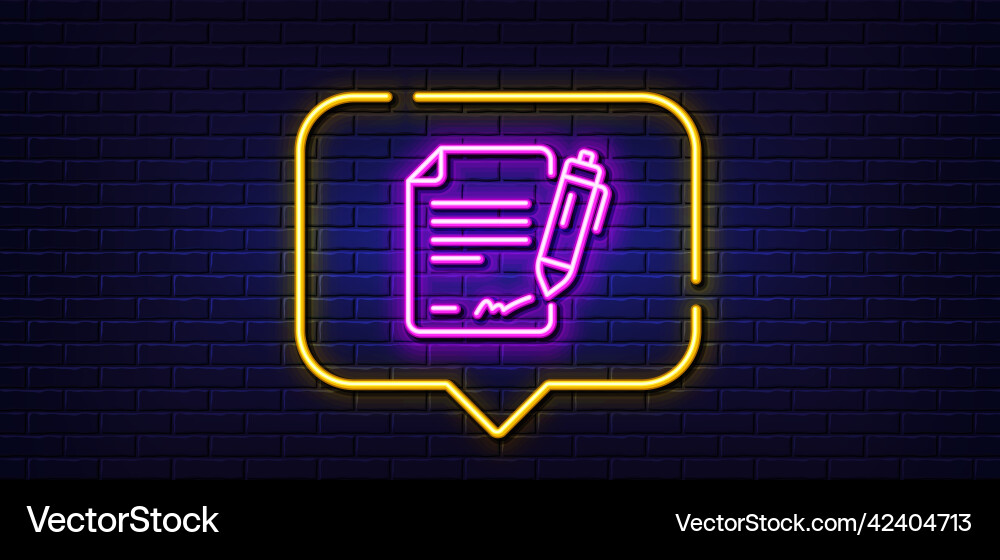 Signing document line icon contract signature Signing document line icon contract signature vector image
