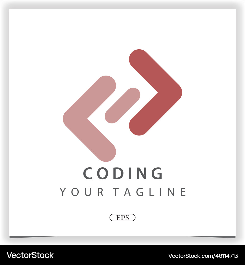 Simple coding or programmer logo premium elegant Simple coding or programmer logo premium elegant vector image