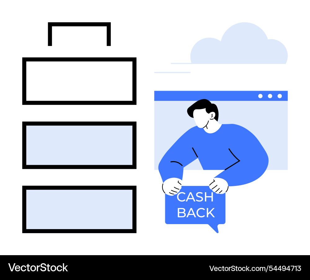 Simplified cashback system representation Vector Image