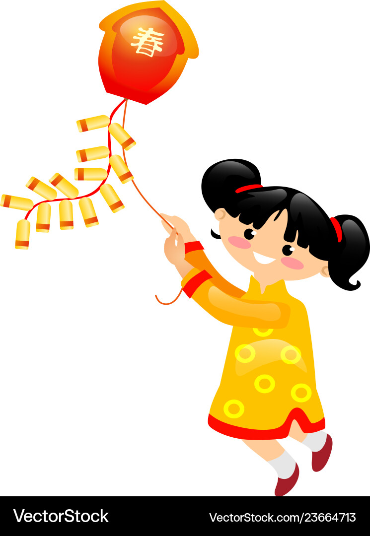 Smiling young girl in traditional red suit Smiling young girl in traditional red suit vector image