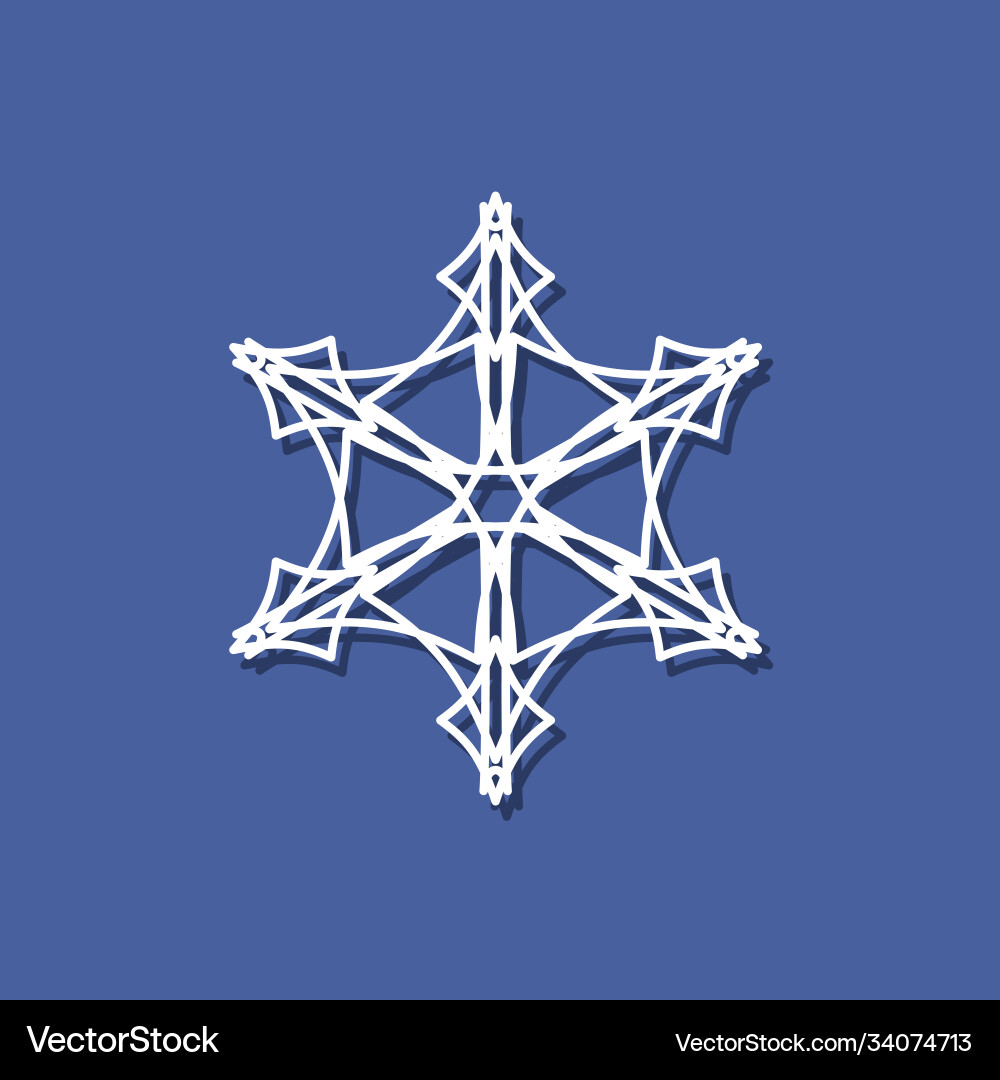 Snowflake icon with shadow Snowflake icon with shadow Vector Image