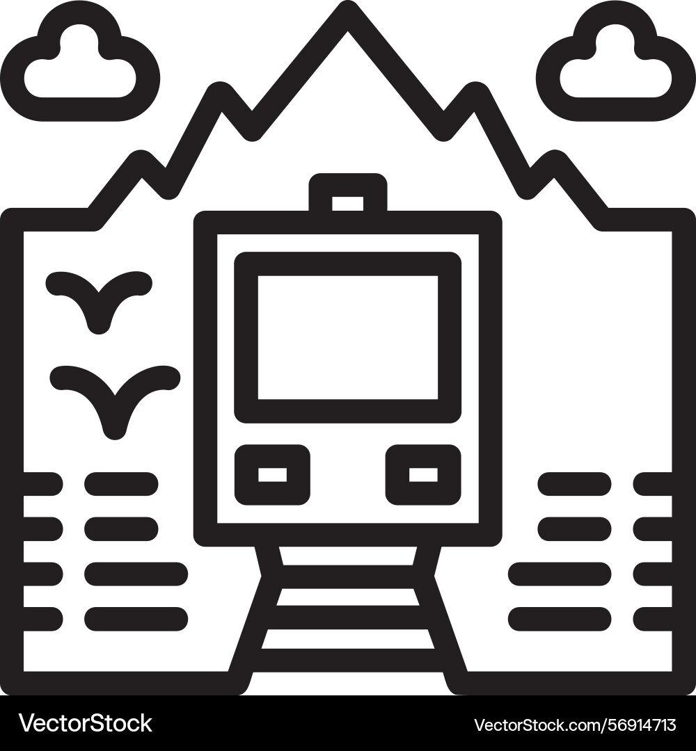 Train linear style icon design Vector Image
