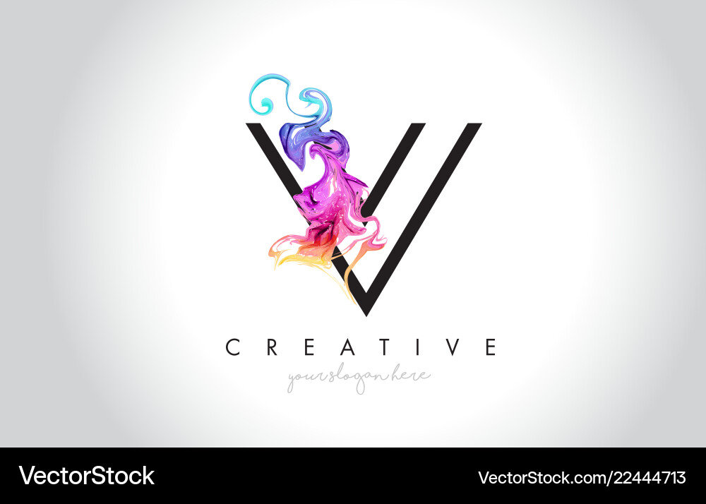 V vibrant creative leter logo design – Royalty-Free Vector | VectorStock