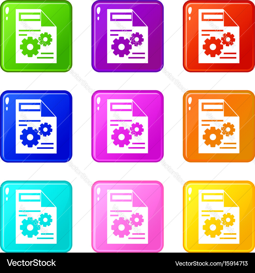 Web setting icons 9 set vector image