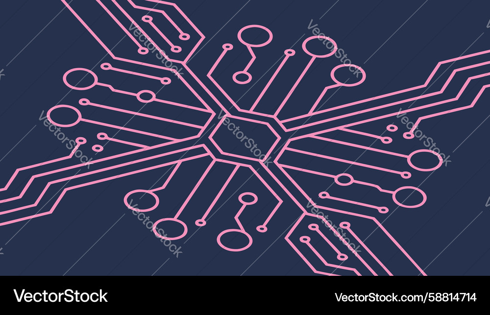 Abstract colorful circuit board flow dynamic Vector Image