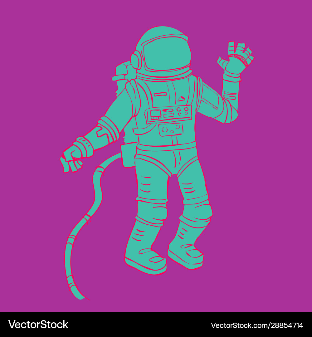 Astronaut sketch man in a spacesuit Vector Image