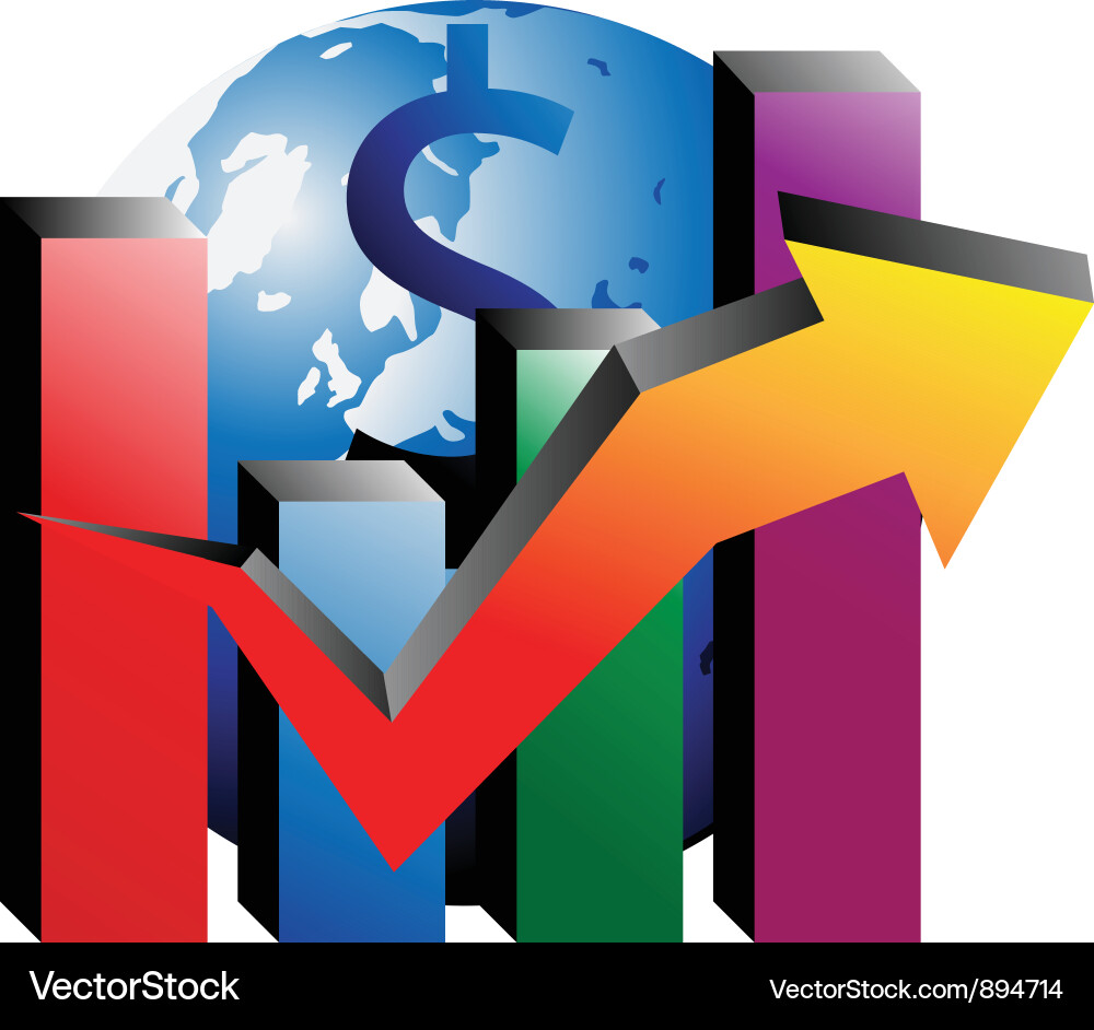 Business graph and arrow Vector Image