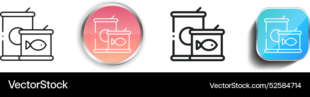 Canned food icon thin linear regular and button Vector Image
