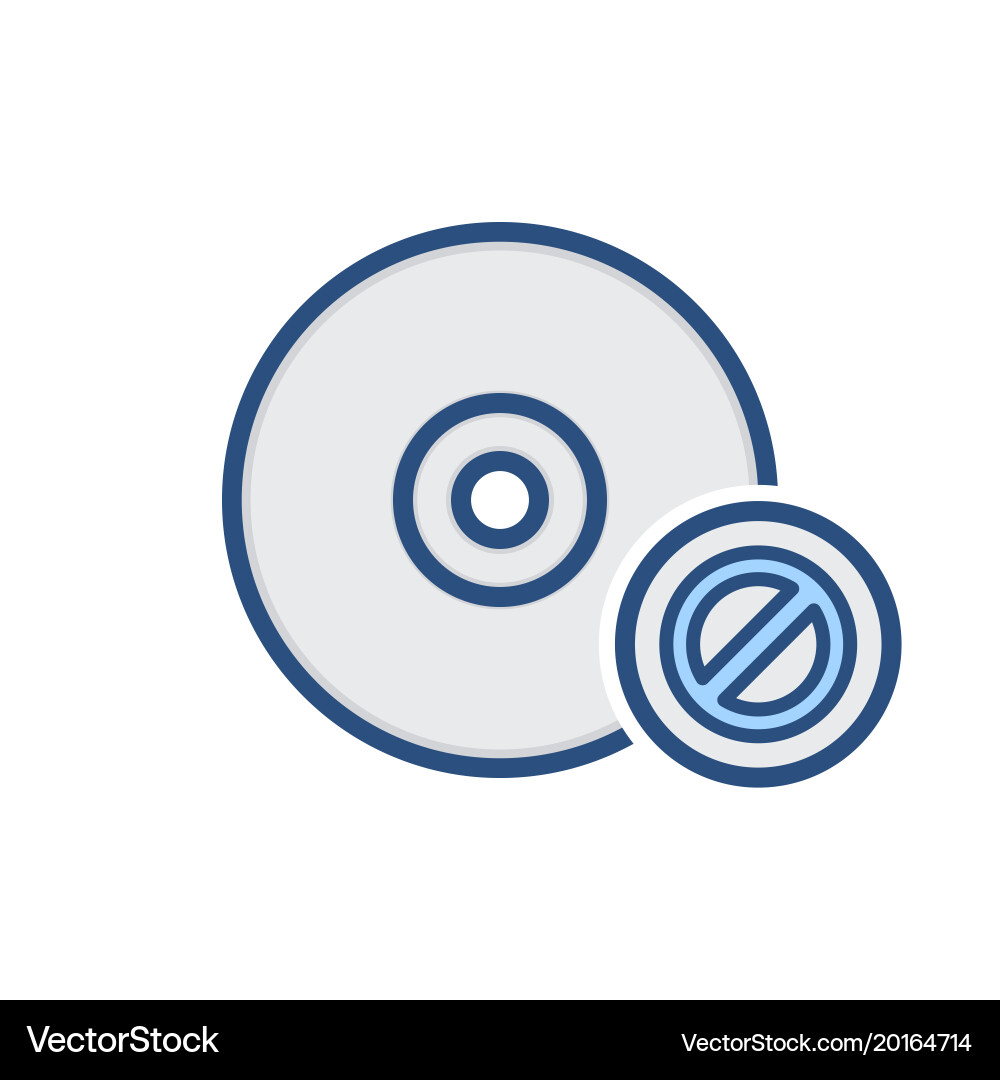 Cd compact disable disk drive error storage icon vector image