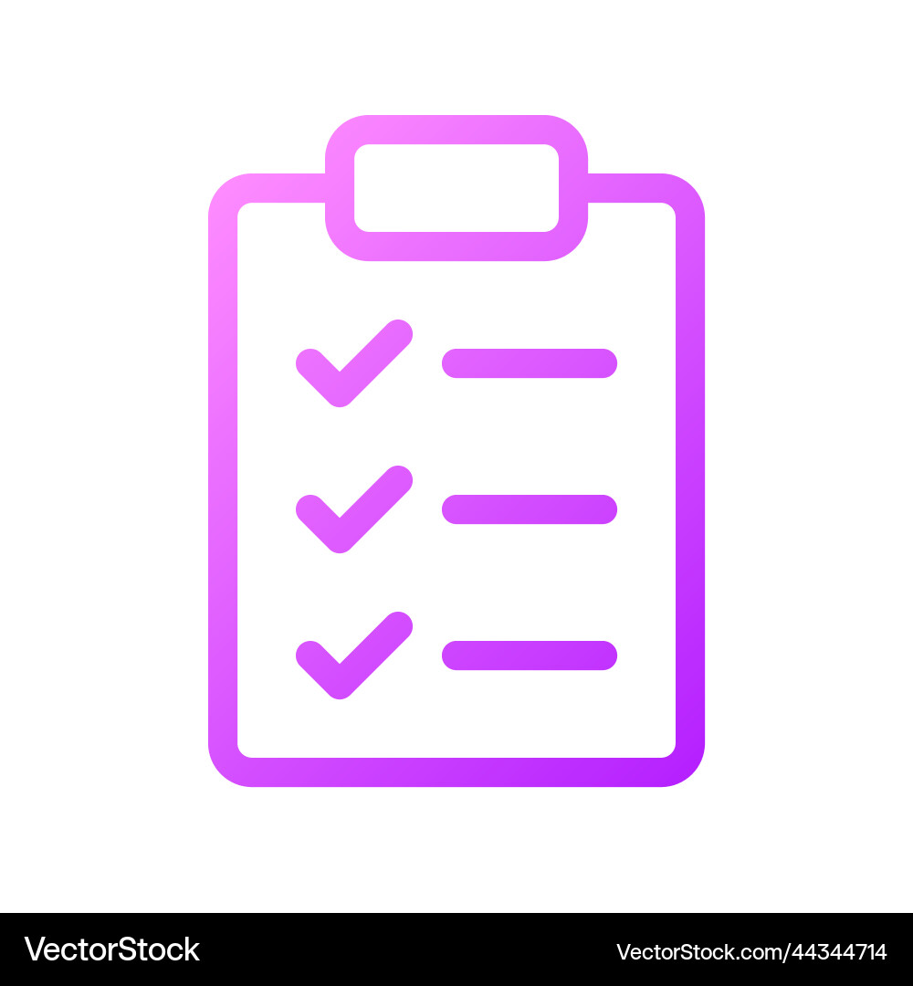 Checklist pixel perfect gradient linear ui icon Vector Image